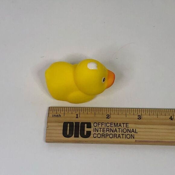 cititoy yellow rubber duck white hair and chest 1.5 inches vntage 90s - Picture 7 of 9